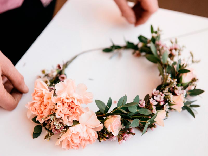 ¿cómo elaborar una tiara de flores? Natural y bohemia corona de novia