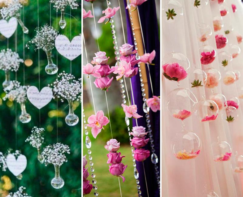 Cortinas y fondos con flores para boda - Una unión entre románticas flores