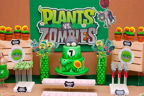 Cumpleaños para niño de plantas contra zombis Plants vs zombies se apoderan del cumpleaños de tu hijo