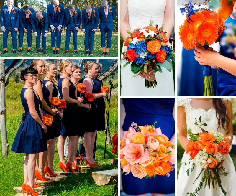 Decoración azul marino y naranja para bodas - Una fabulosa combinación de  colores para tu matrimonio