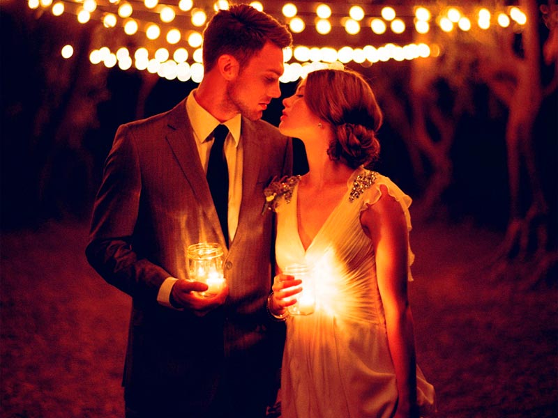 Decoración con velas para la fiesta de bodas Romántica iluminación para el día de tu matrimonio