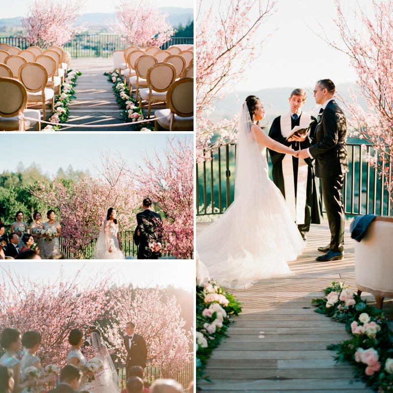 Decoración de boda con cerezos japoneses. Imagen 4