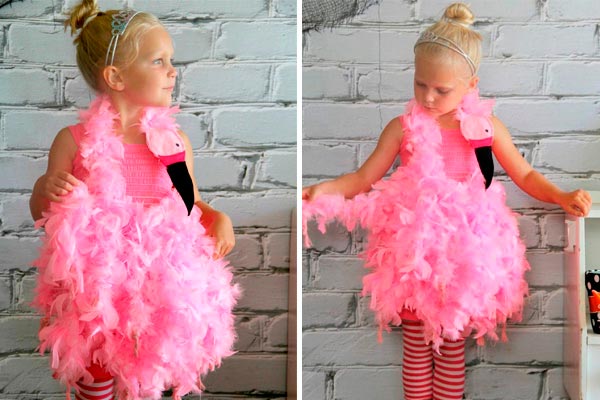 Disfraz para niña Majestuoso disfraz de flamingo rosa
