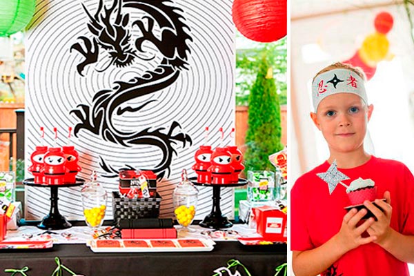 Fiesta de guerreros ninjas Habilidades y destreza ninja  en el cumpleaños de tu hijo