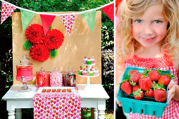 Fresitas para cumpleaños de niñas Celebra su cumpleaños al estilo de un campo de fresas