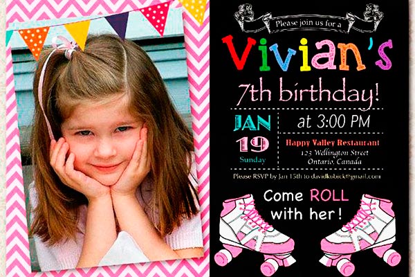 Ideas de invitaciones para niñas Invitaciones modernas para el cumpleaños de tu niña