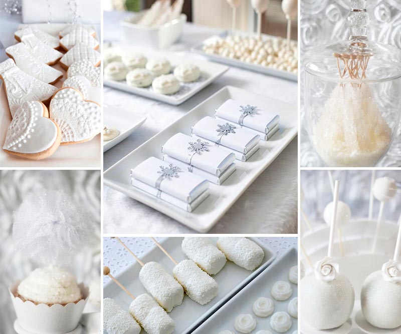 Mesa de dulces completamente blanca. Imagen 3