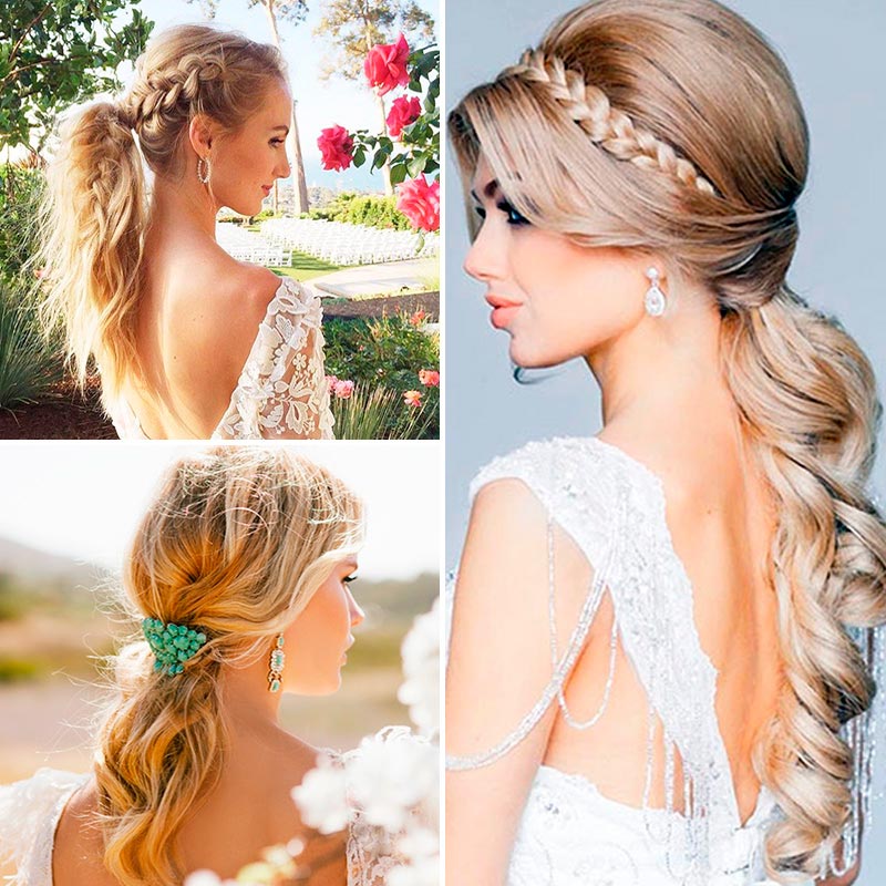 Novias con colas de caballo  Tipos de ponytail para lucir fantástica en tu  boda