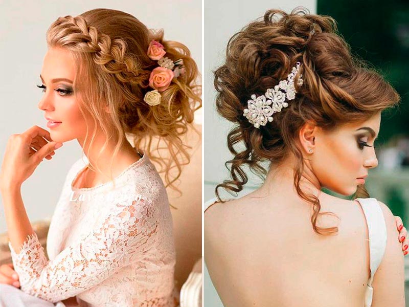 12 Peinados de novia de cabello rizado que te fascinaran