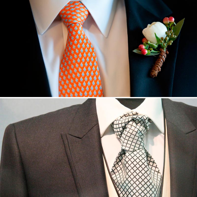 Tipos de corbatas para el traje del novio. Imagen 5